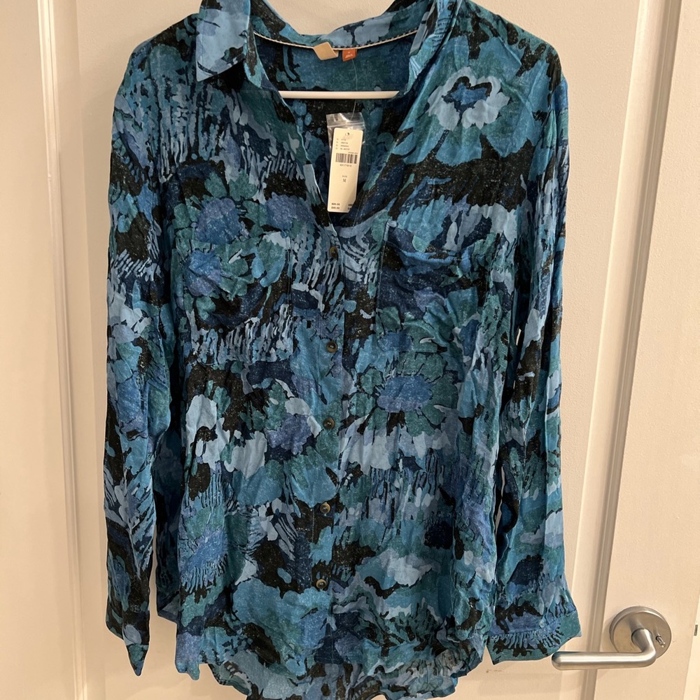 Anthropology Floral Blouse